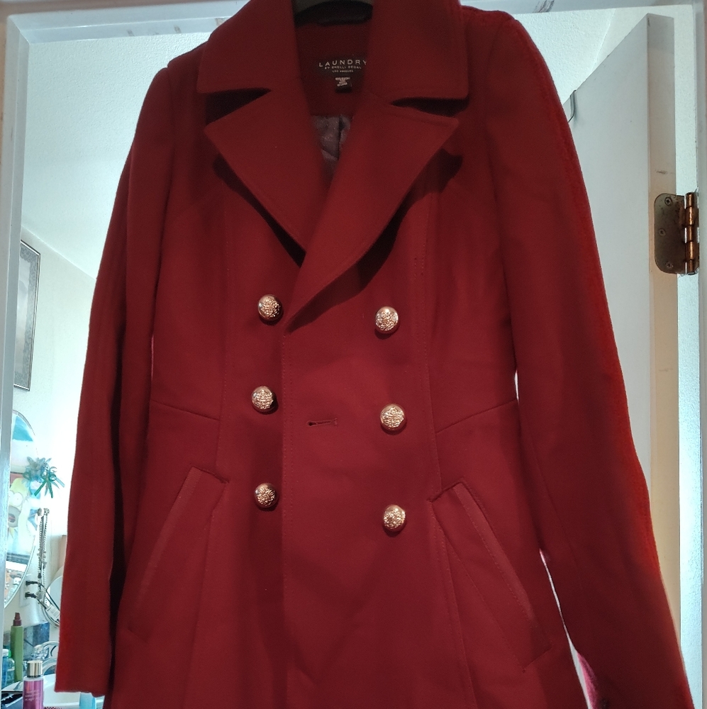 Maroon peacoat